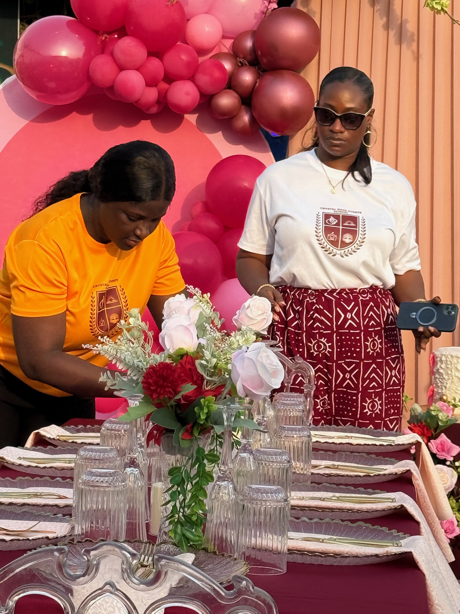 CHES interns preparing event decor
